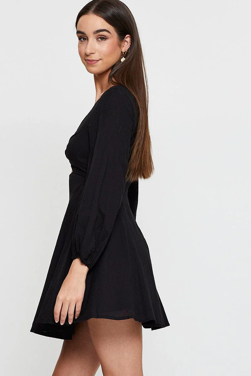 Black Mini Dress Long Sleeve - Image 4