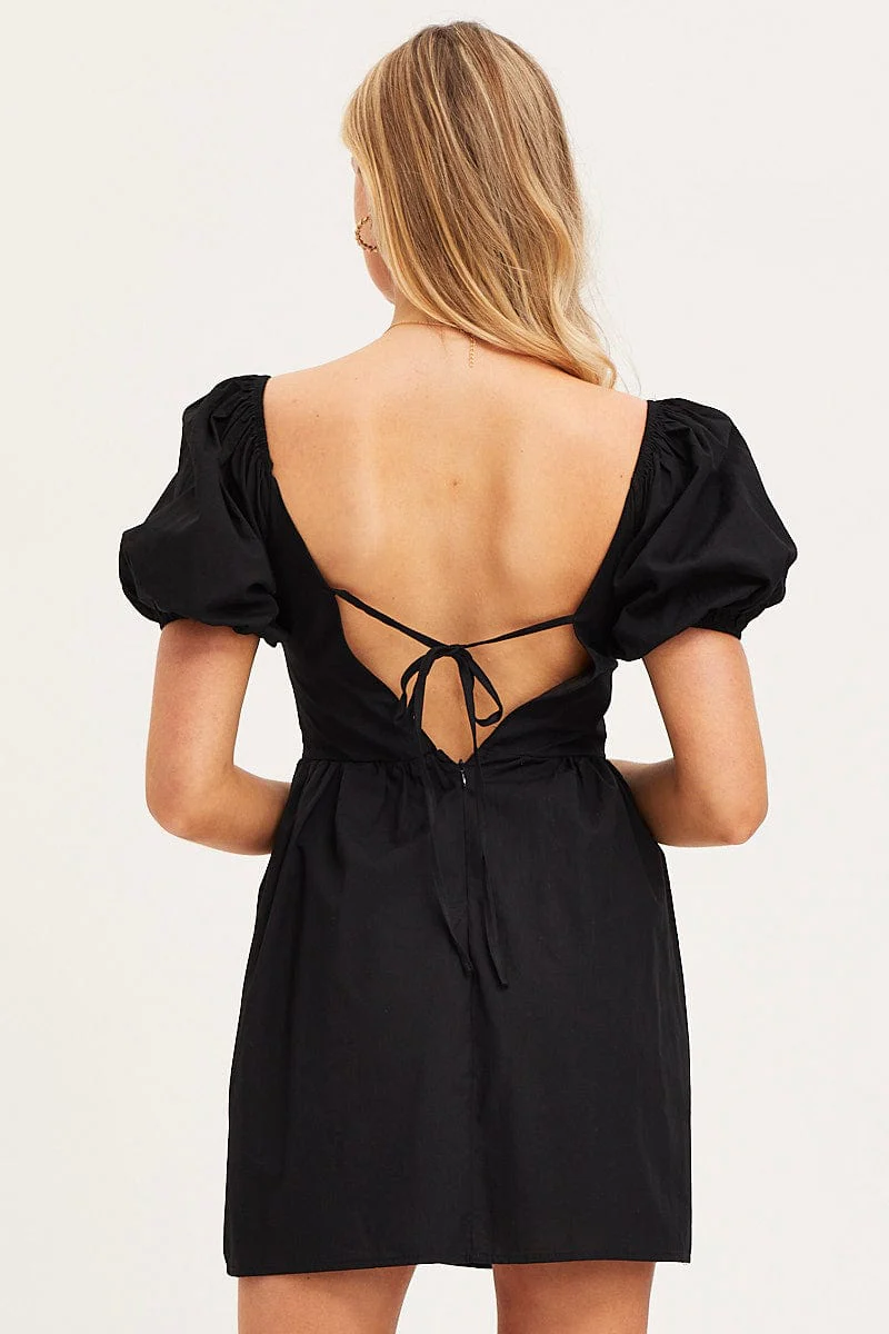 Black Mini Dress Short Sleeve - Image 5