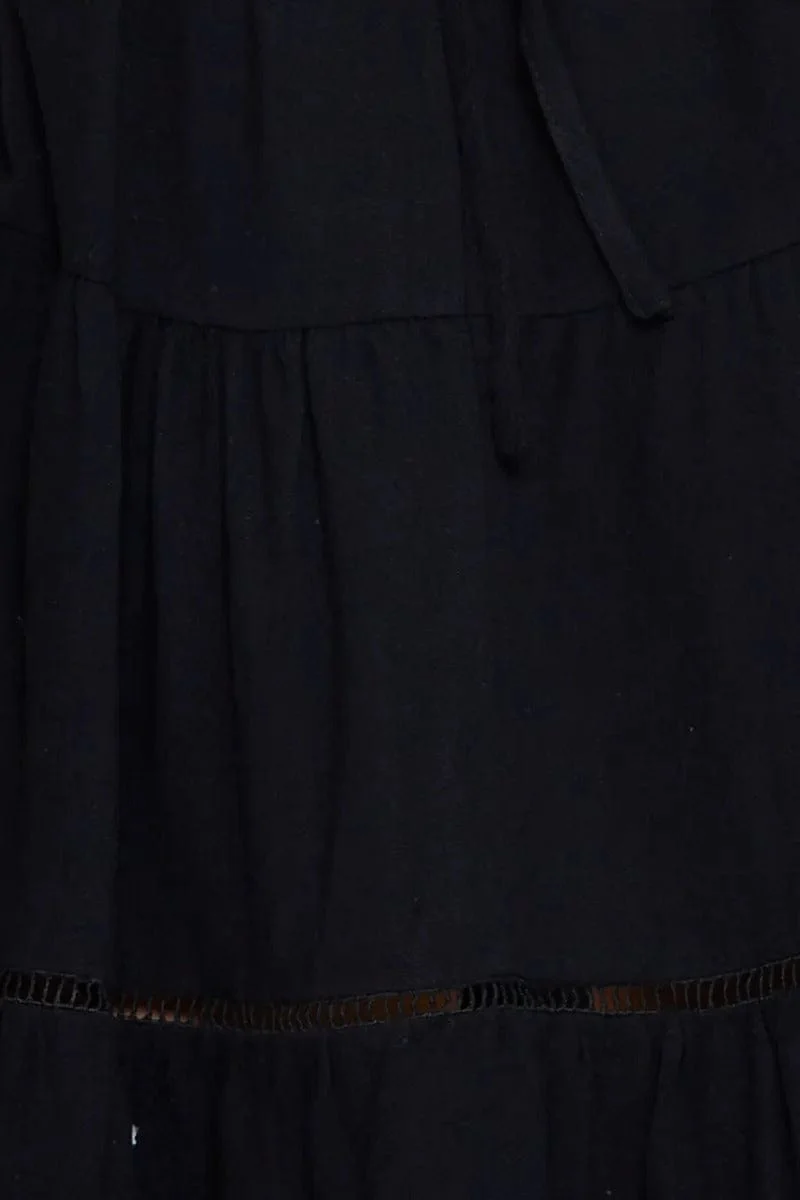 Black Mini Dress Sleeveless Linen - Image 6