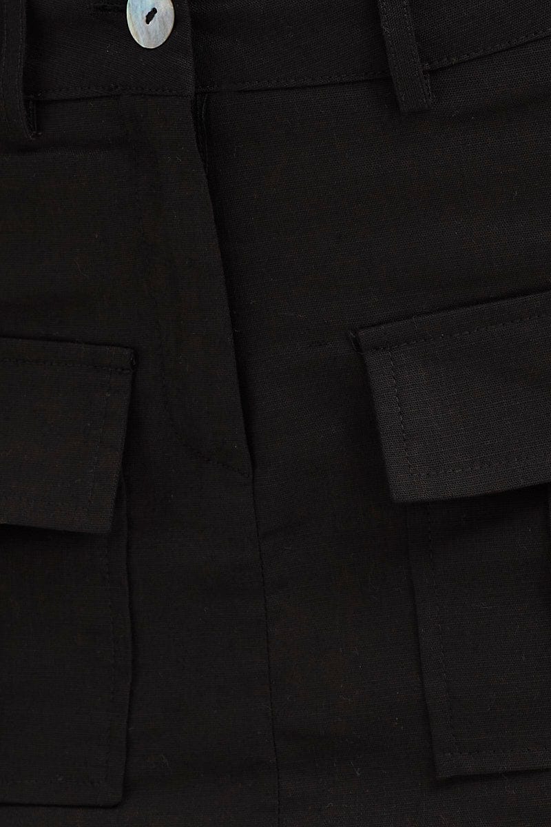 Black Mini Skirt High Rise Utility - Image 6
