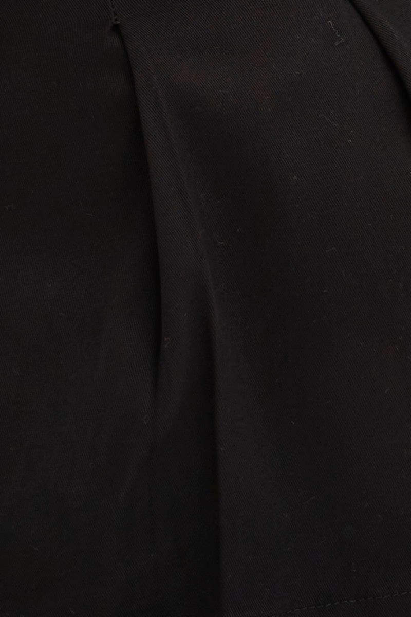 Black Mini Skirt Pleated Mid Rise Cotton - Image 6