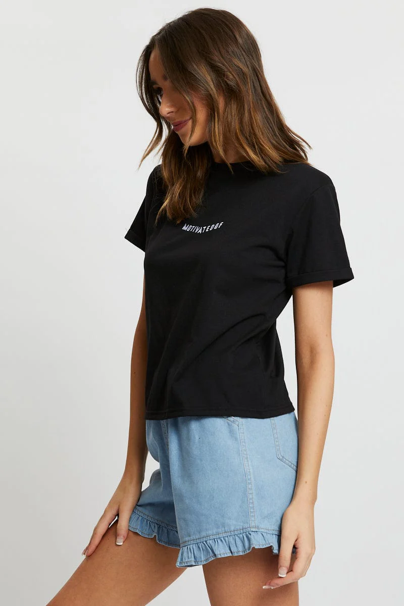 Black Motivated Short Sleeve T Shirt - Image 2