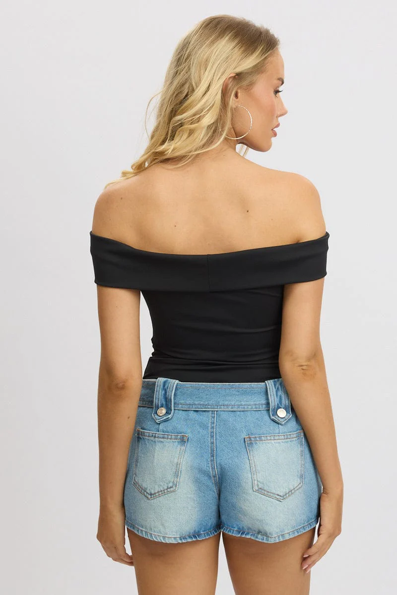 Black Off Shoulder Bodysuit - Image 5