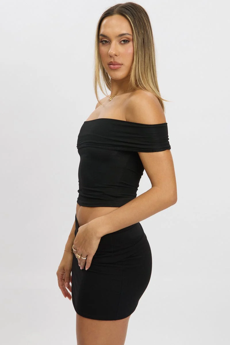 Black Off Shoulder Top Modal - Image 4