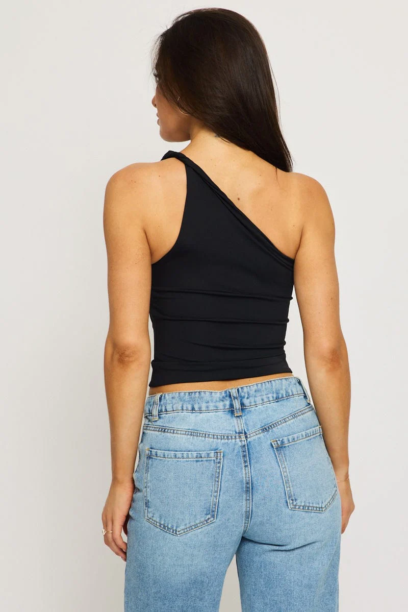 Black One Shoulder Top - Image 4