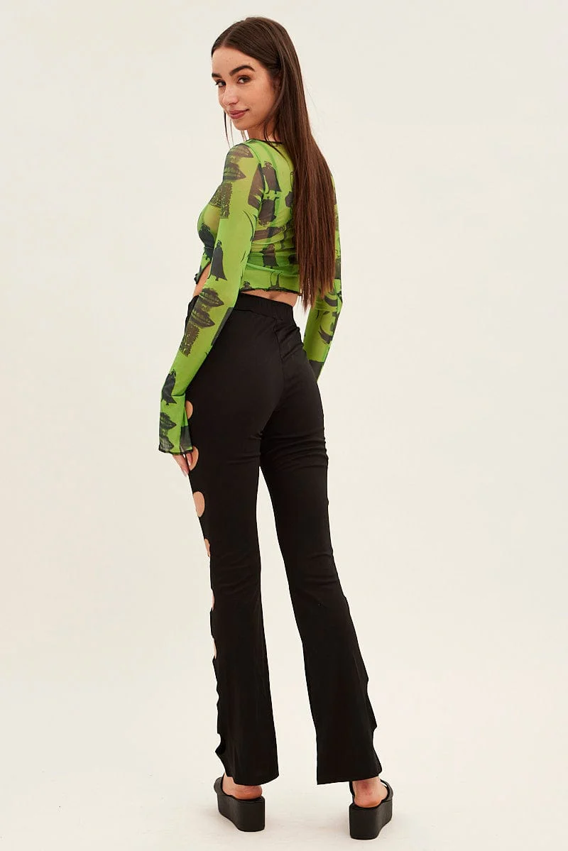Black Pant Mid Rise Flare - Image 5