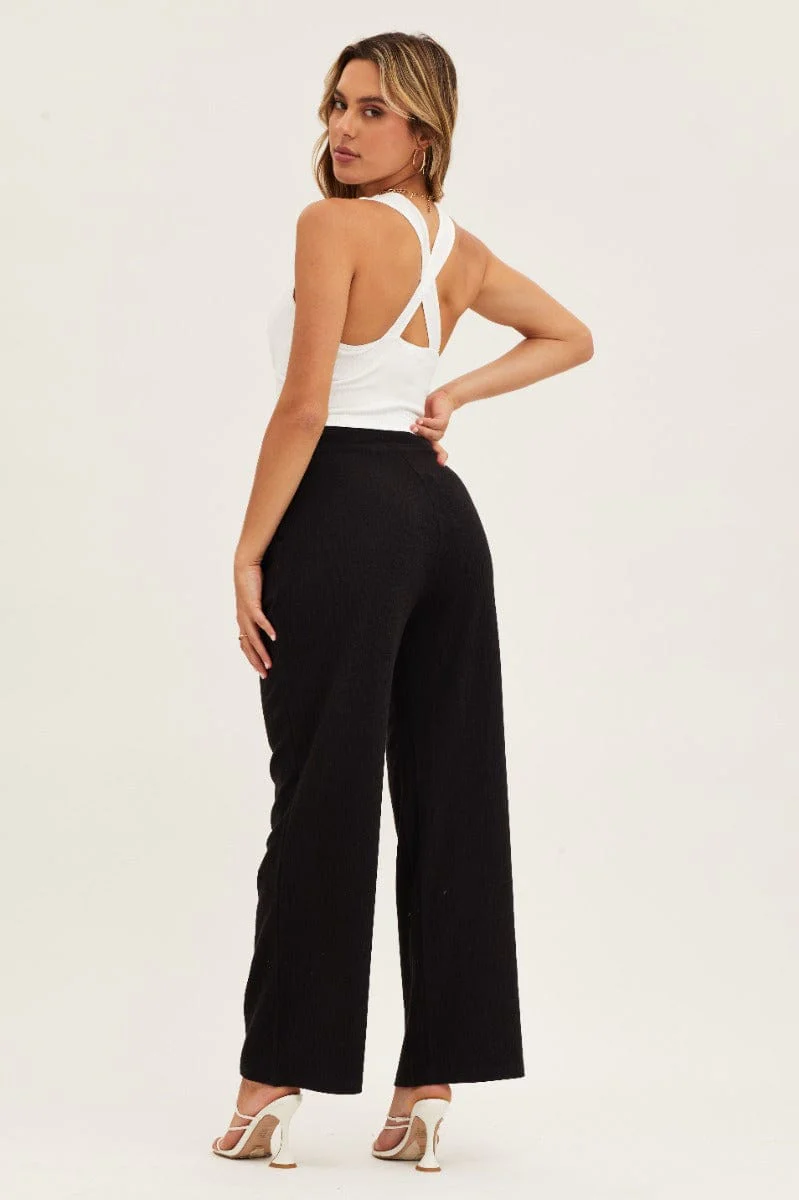Black Pants High Waist Wide Leg - Image 5