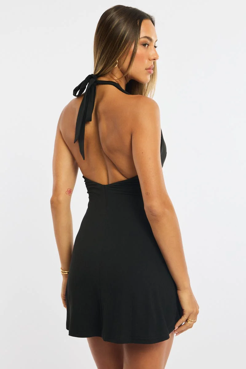Black Playsuit Halter Neck - Image 4