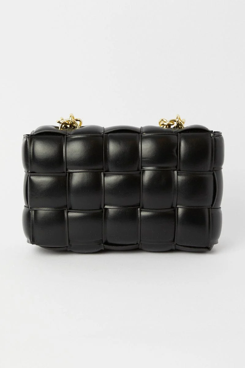 Black Quilt Crossbody Bag - Image 3