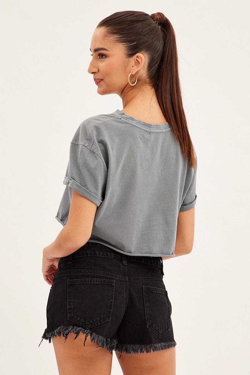 Black Relaxed Denim Shorts Low Rise - Image 5