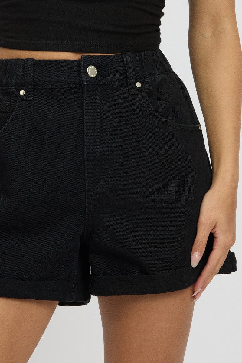 Black Relaxed Short Elastic Waist - Image 6