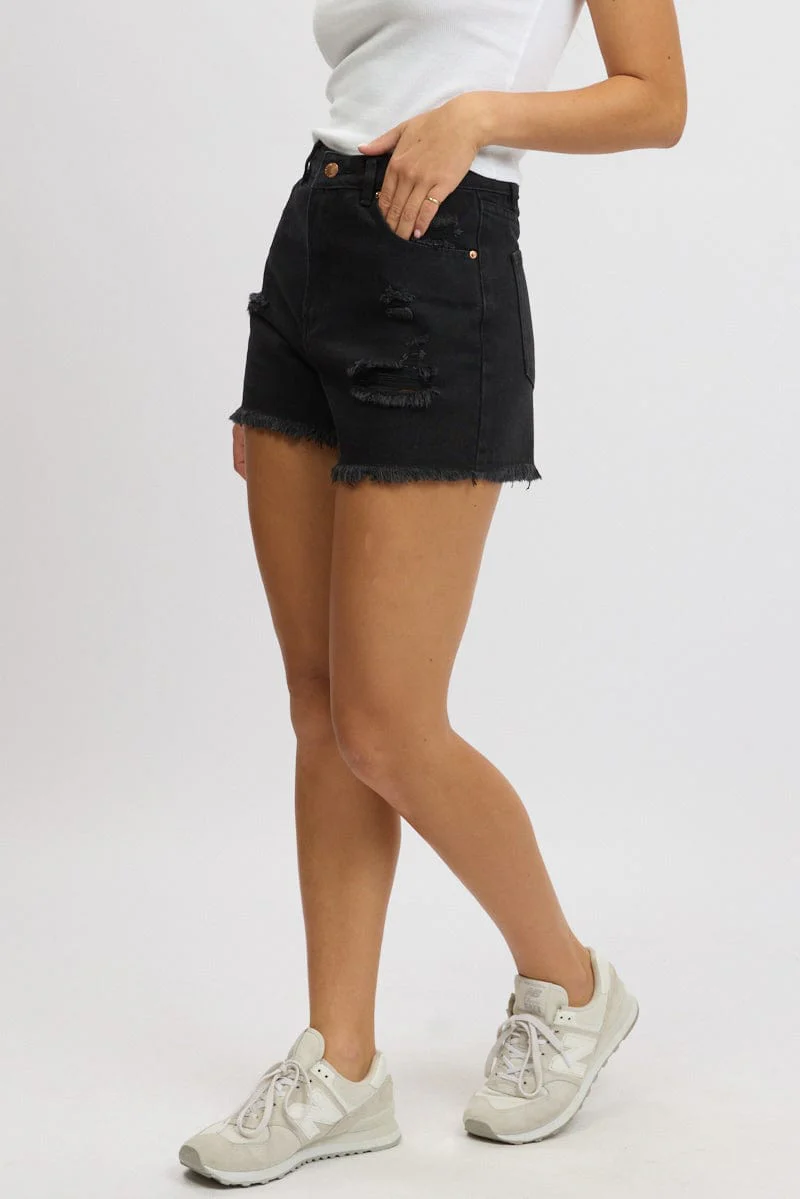 Black Relaxed Short High Rise - Image 4