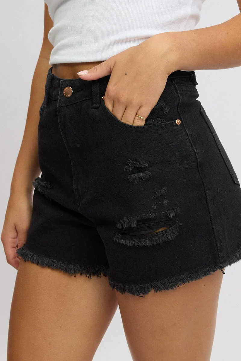 Black Relaxed Short High Rise - Image 6