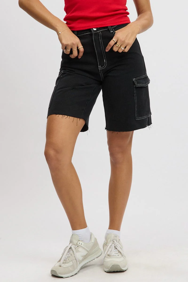 Black Relaxed Shorts - Image 3