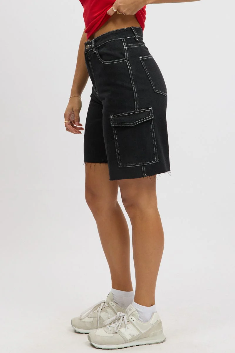 Black Relaxed Shorts - Image 4