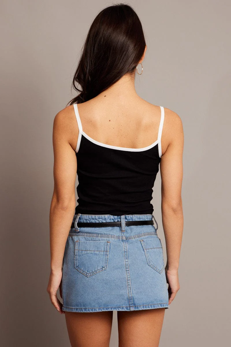 Black Ribbon Top Singlet - Image 5