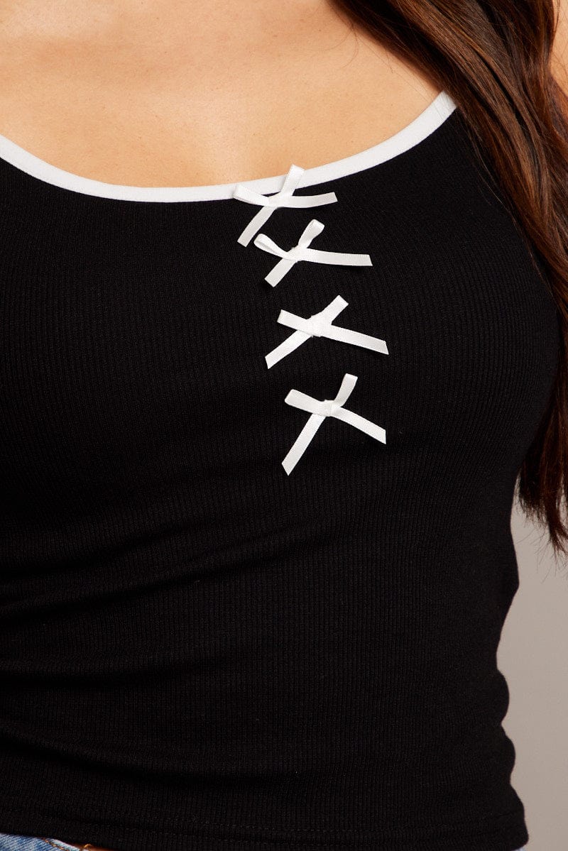 Black Ribbon Top Singlet - Image 6