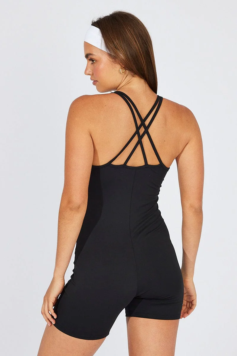 Black Romper Cross Back Strap - Image 6