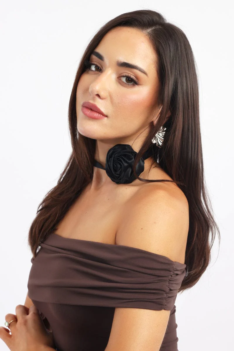 Black Rosette Choker