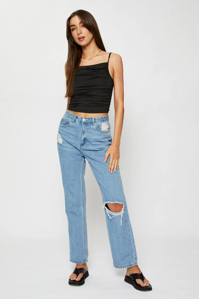 Black Ruched Top - Image 2