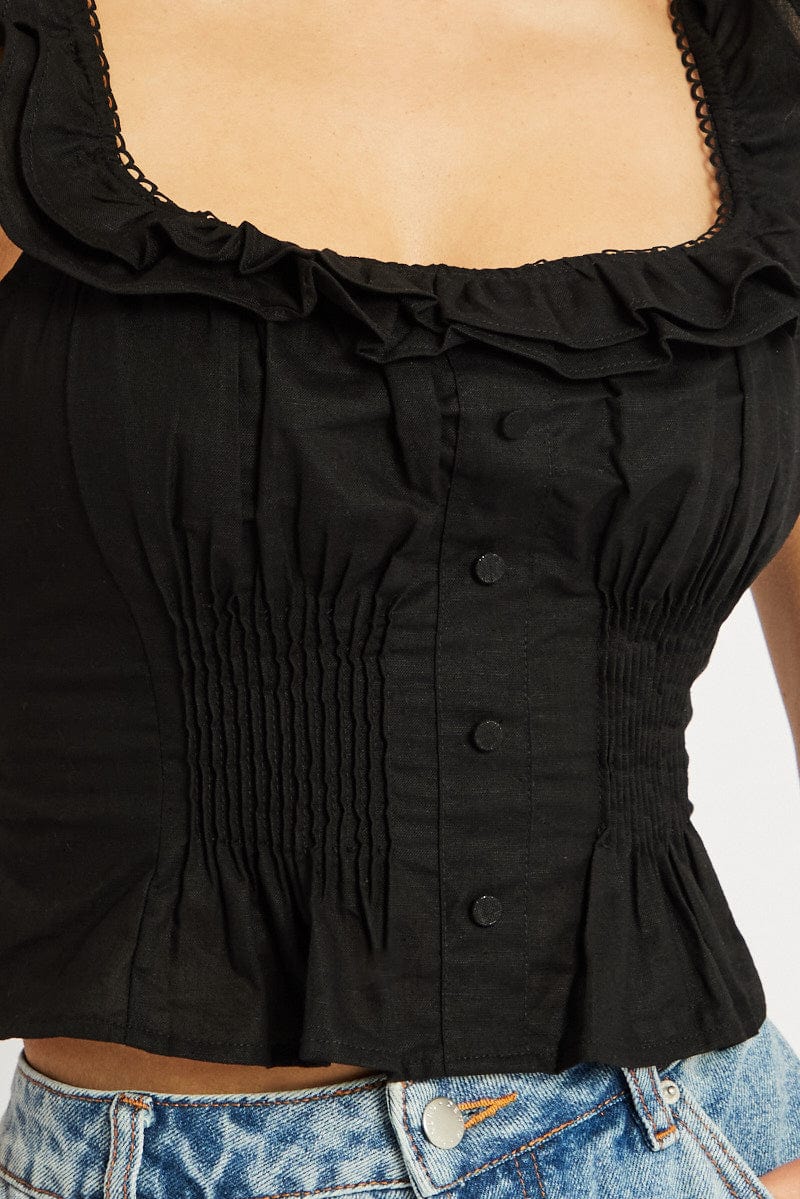 Black Ruffle Top Sleeveless - Image 6