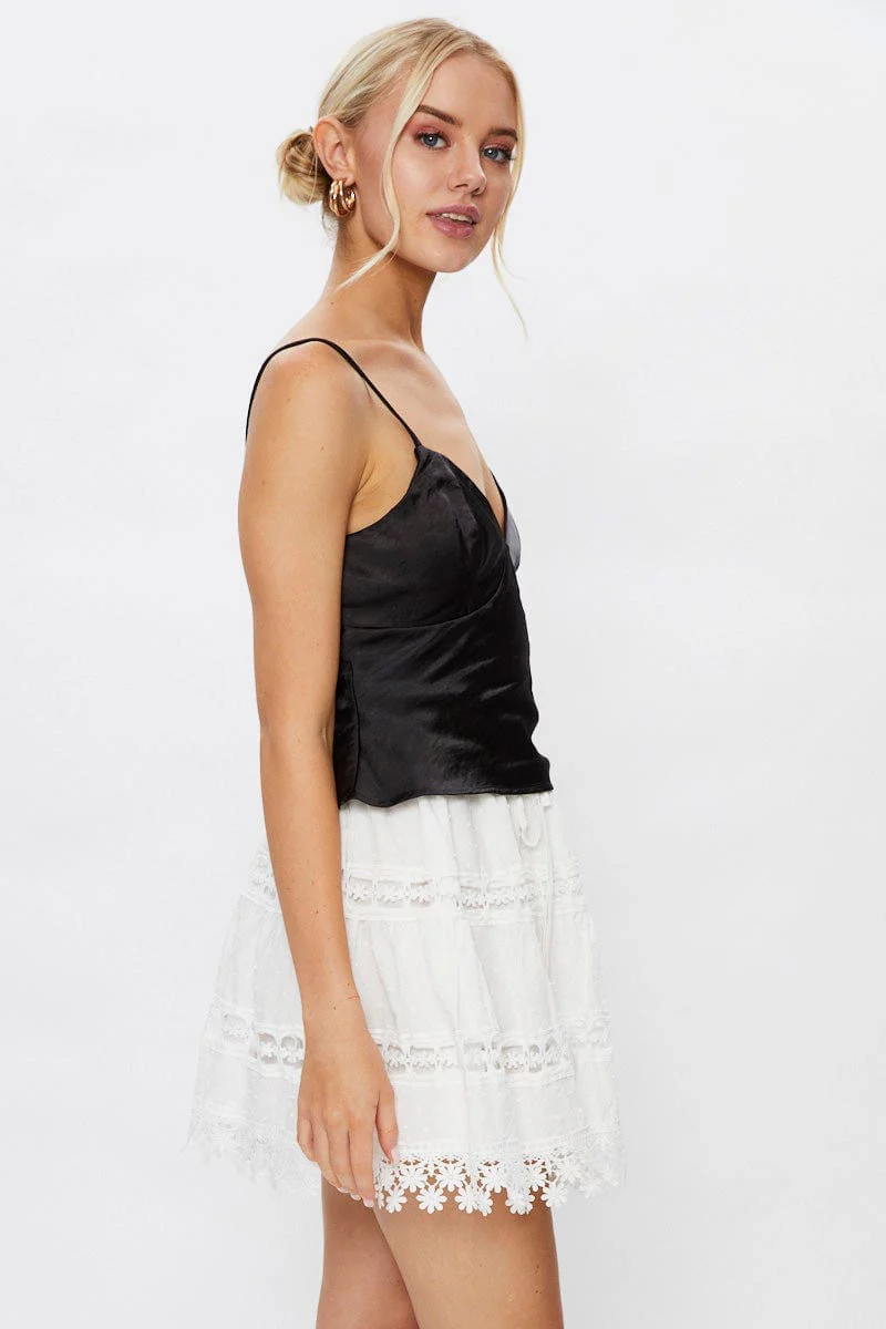 Black Satin Cami Top - Image 4
