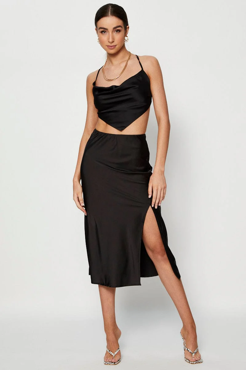 Black Scarf Top Sleeveless - Image 3