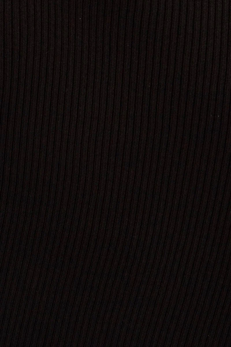 Black Short Sleeve Rib Cardigan - Image 6