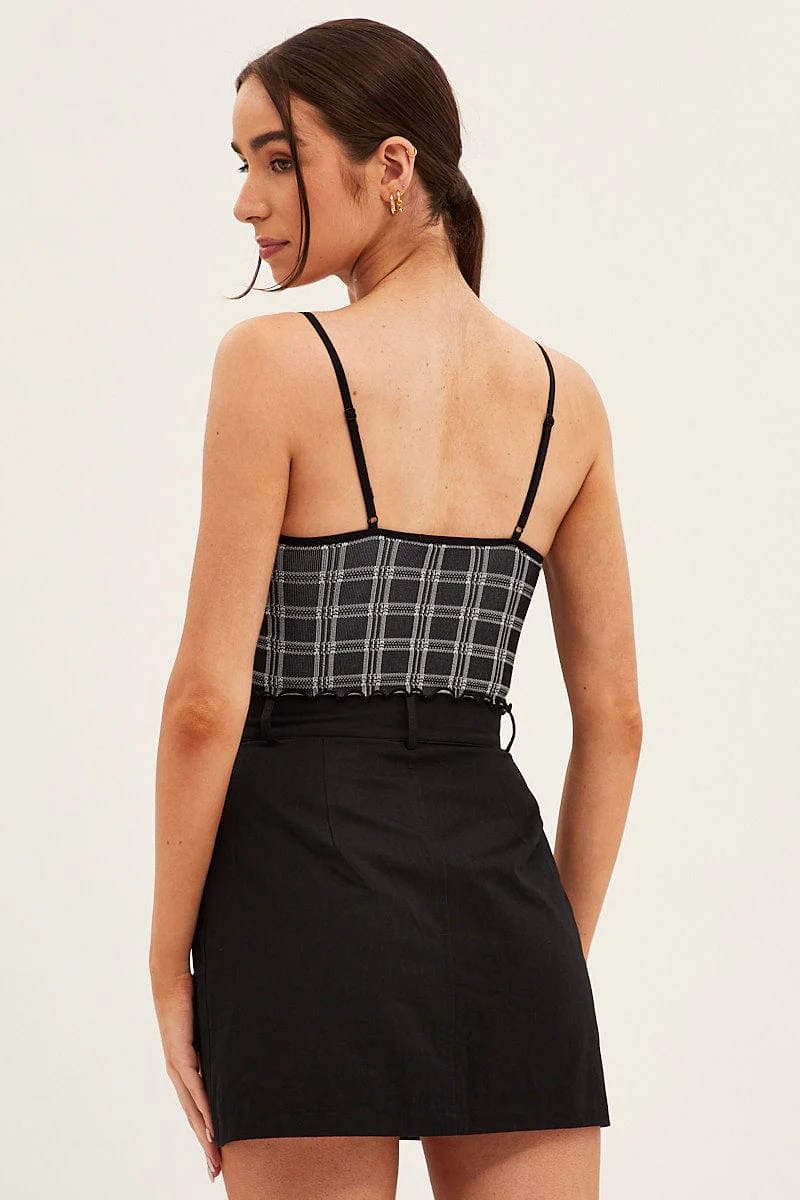 Black Singlet Top Round Neck Seamless - Image 5