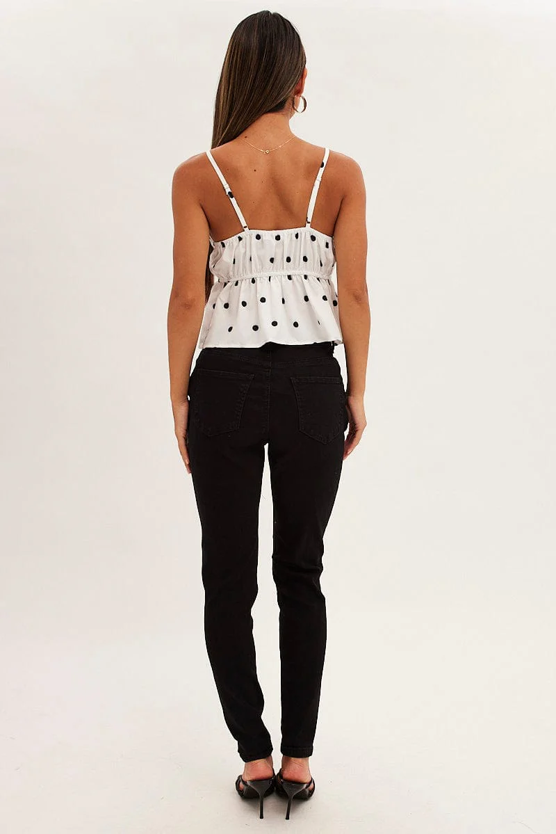 Black Skinny Denim Jeans High Rise - Image 5