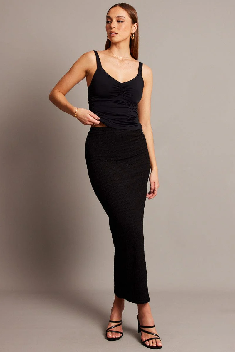 Black Sleeveless Tank Square V-neck - Image 2