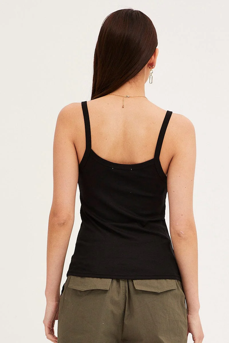 Black Sleeveless Top Scoop Neck - Image 5