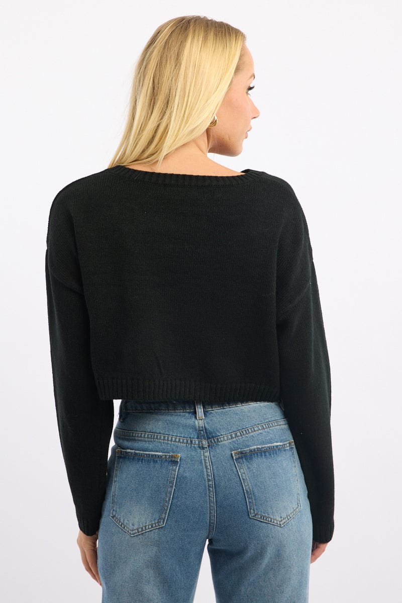 Black Star Knit Jumper Long Sleeve - Image 4