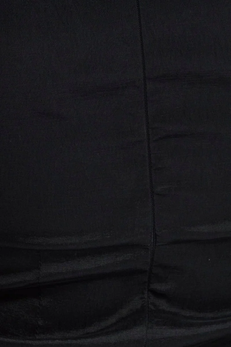 Black Statement Puff Sleeve Wrap Dress - Image 6