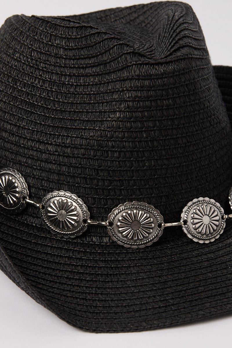 Black Straw Cowboy Hat - Image 6
