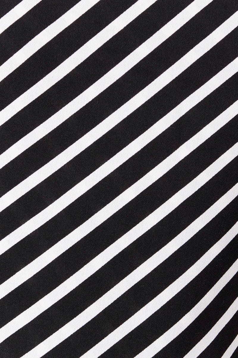 Black Stripe Crop Top Sleeveless Scarf Tie Back - Image 6