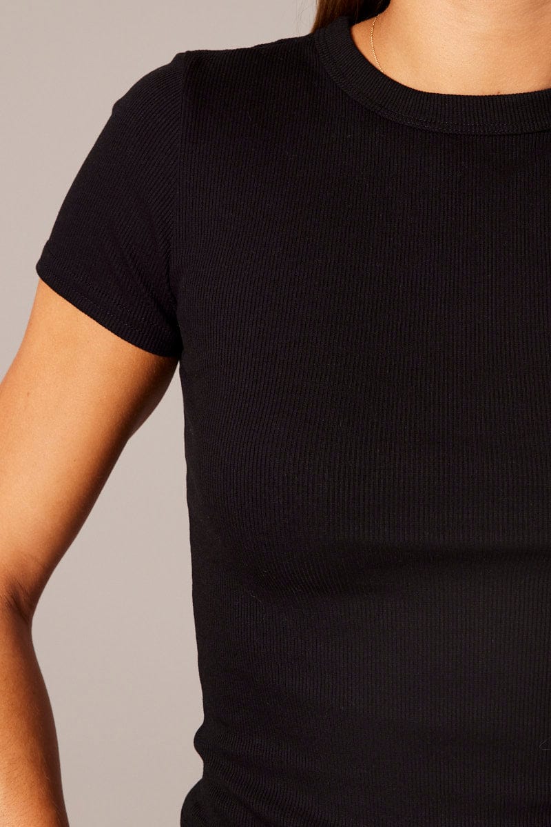 Black T Shirt Short Sleeve Crew Neck - Image 6