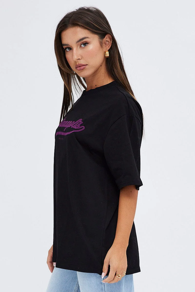Black T-Shirt Short Sleeve Crew Neck Indianapolis - Image 4