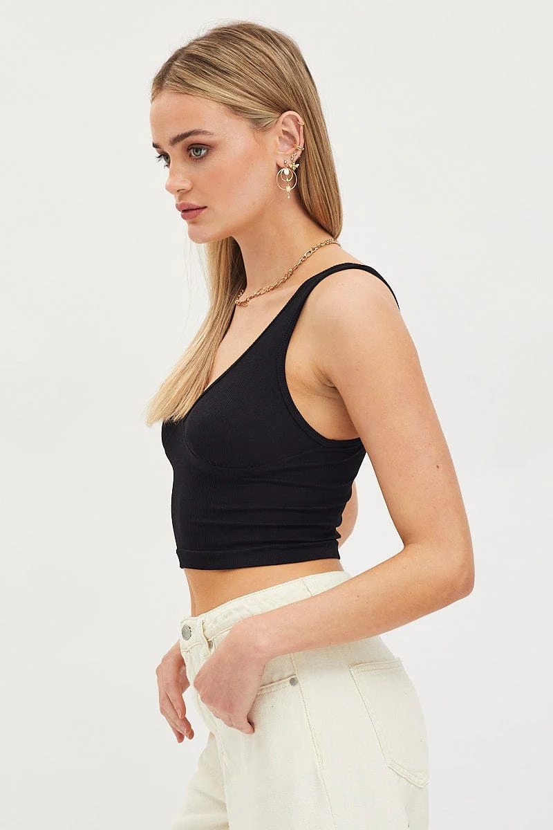 Black Tank Top Sleevelss Seamless - Image 4