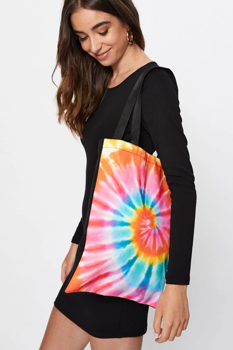 Black Tie Dye Tote Bag - Image 2
