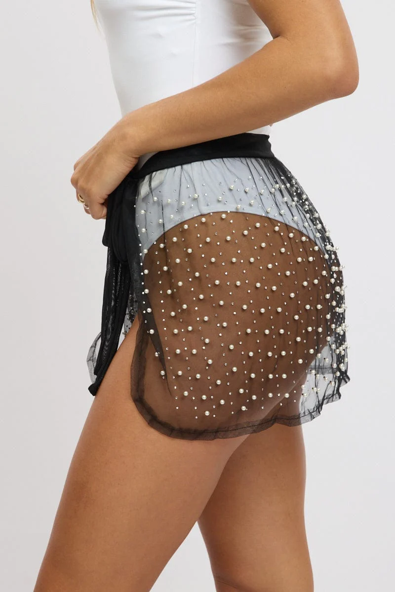Black Tie Side Beach Festival Skirt - Image 2