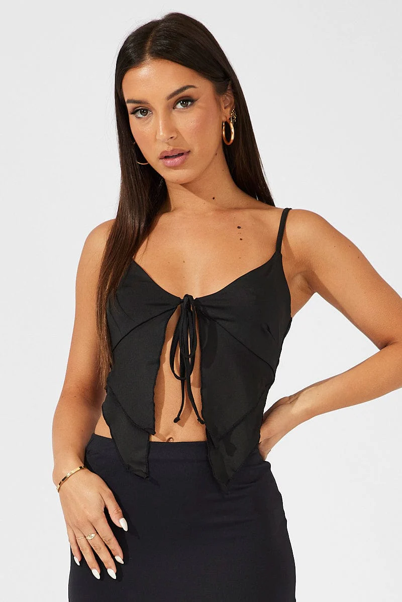 Black Tie Top Singlet - Image 3