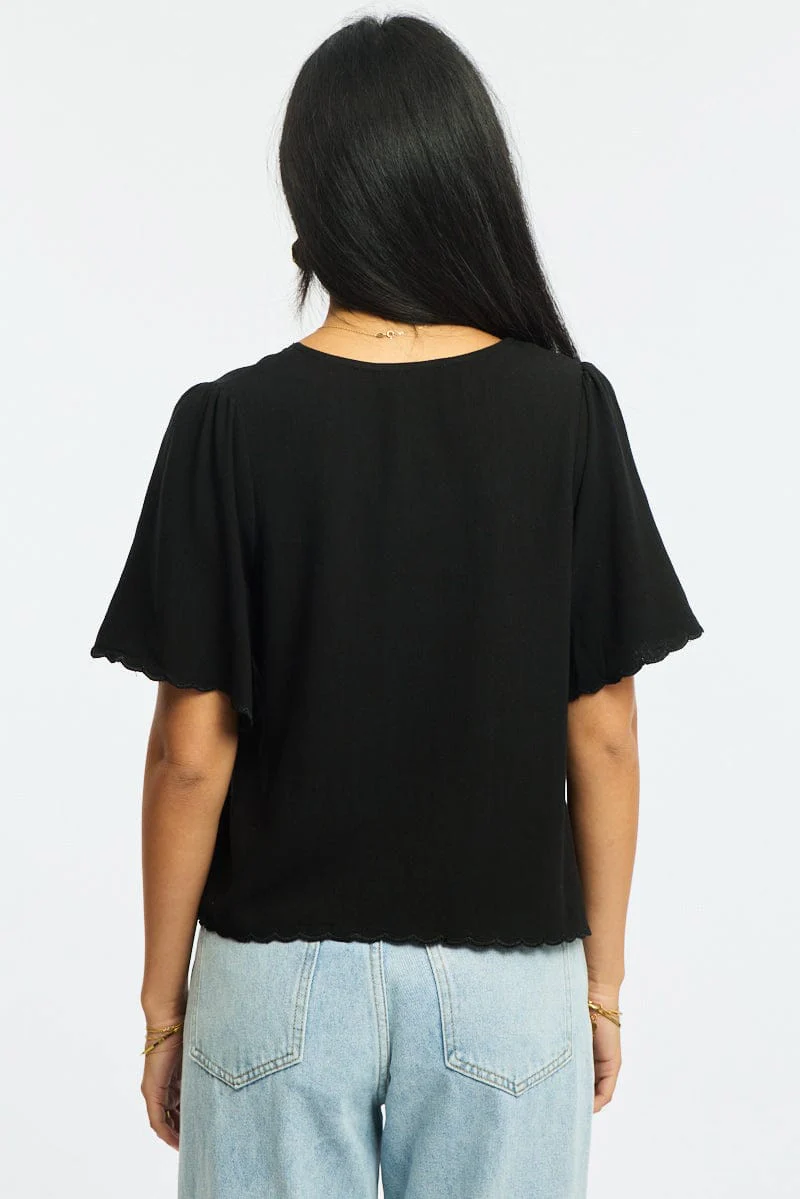Black Tie Up Short Sleeve - Image 4