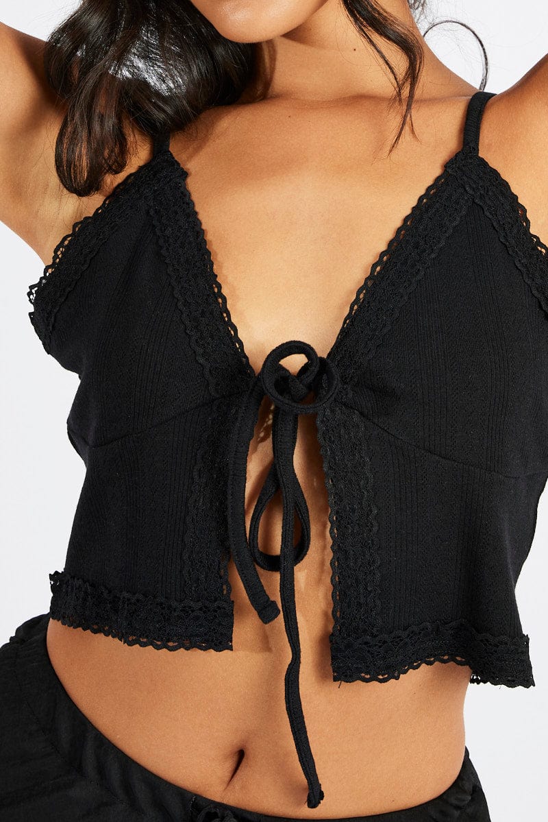 Black Tie Up Top - Image 6
