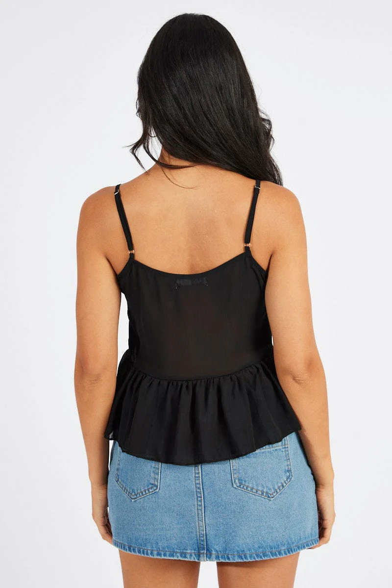 Black Tie Up Top Singlet - Image 5