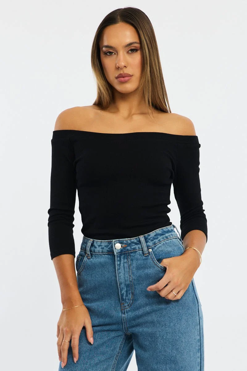 Black Top 3/4 Sleeve