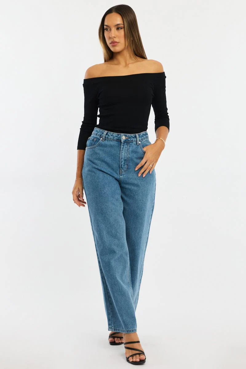 Black Top 3/4 Sleeve - Image 2