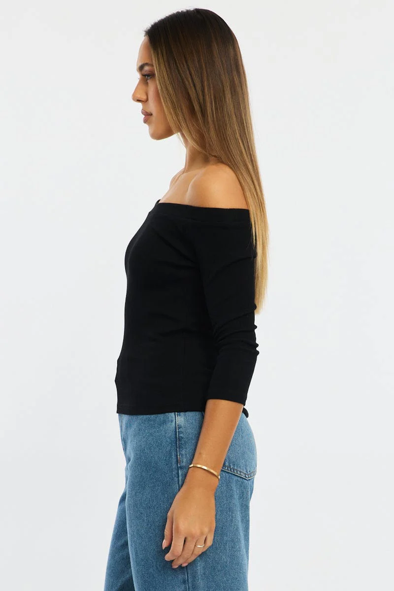 Black Top 3/4 Sleeve - Image 3