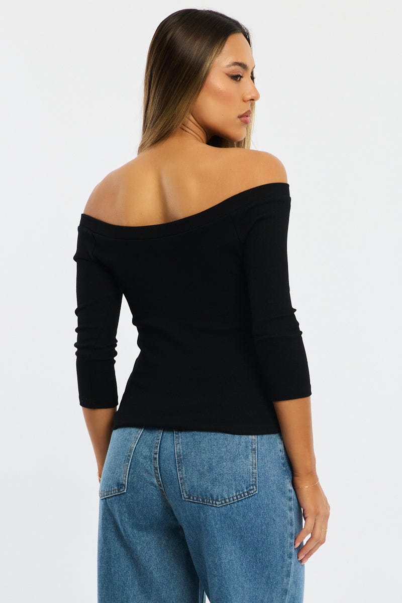 Black Top 3/4 Sleeve - Image 4