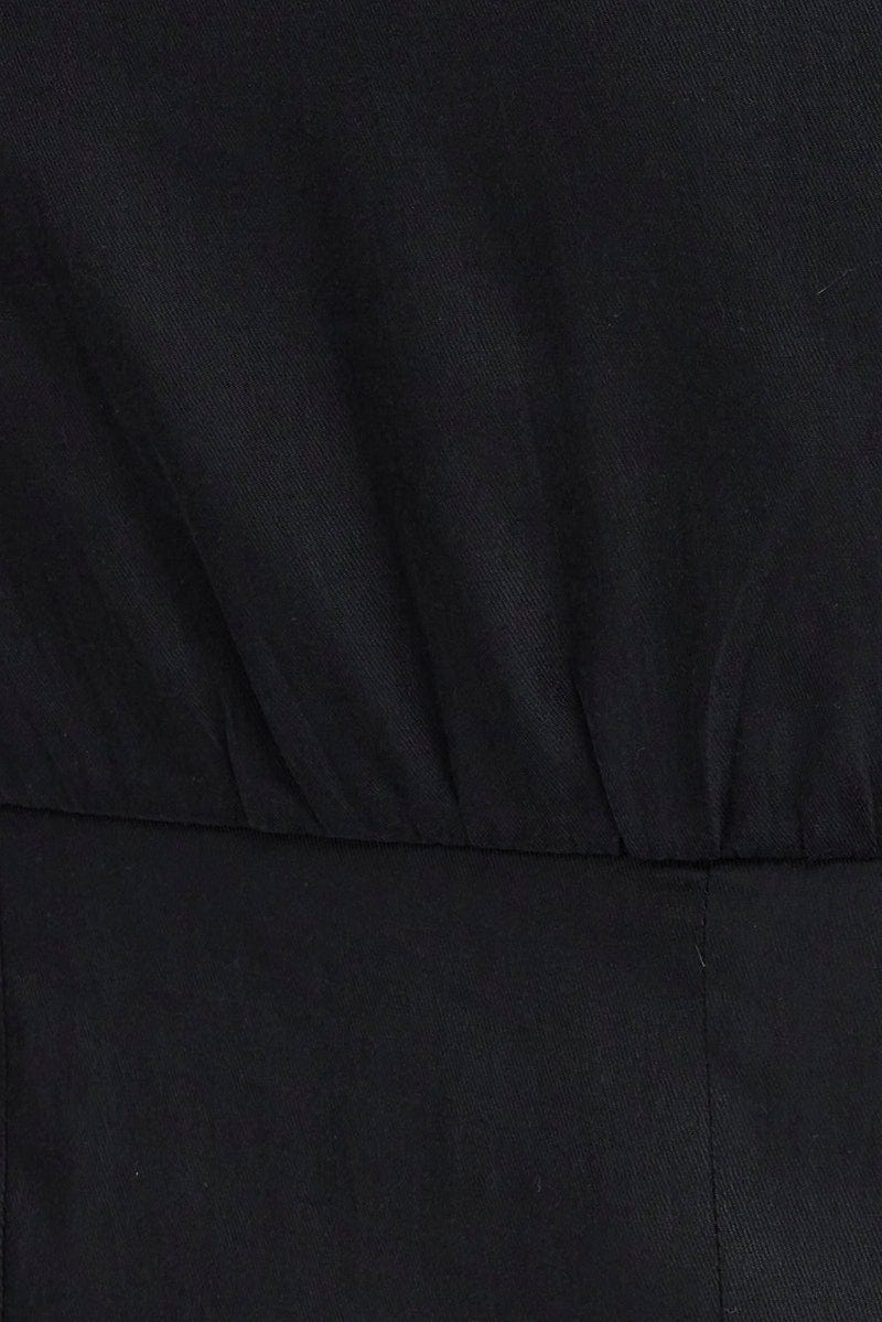 Black Top Long Sleeve Sweetheart Neckline Button Up - Image 6